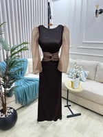 فستان سهره بني