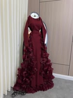 فستان سهره عنابي