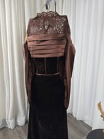 فستان سهره بني مخمل