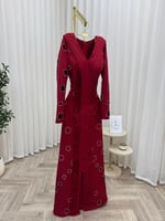 فستان سهره عنابي