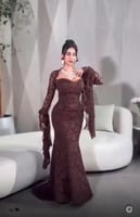 فستان سهره بني مخمل