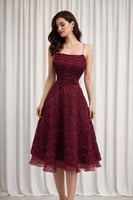 فستان العيد عنابي