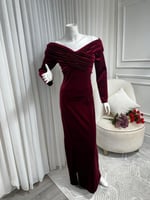 فستان سهره عنابي