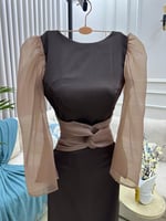 فستان سهره بني