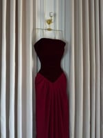 فستان سهره عنابي