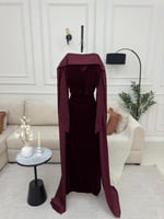 فستان سهره عنابي