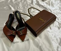 طقم سان لوران بني