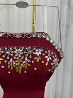 فستان سهره عنابي