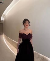 فستان سهره عنابي