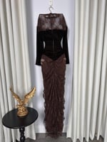 فستان سهره بني