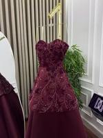 فستان سهره عنابي