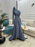 فستان سهره رمادي