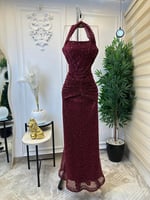 فستان سهره عنابي