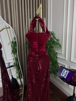 فستان سهره عنابي