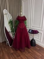 فستان سهره عنابي