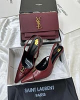 طقم سان لوران عنابي