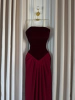 فستان سهره عنابي