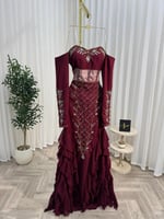 فستان سهره عنابي