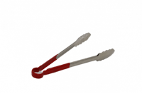 ملقاط طعام استيل يد احمر