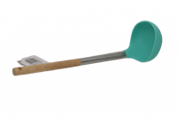 مغرفة طبخ سليكون بيد خشب