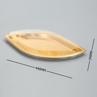 علب حلا ذهبيه بغطاء شفاف - شكل الدمعه | 24 * 44 سم