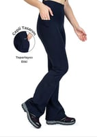 بنطلون رياضي من نوفا سبانيشول بزايا سبانيشول باللون الأزرق الداكن مع جيوب وخصر مرتفع وقماش ناعم…