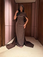 فستان سهرة حديث بلون كوفي