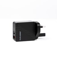 شاحن جداري بقوة 30 واط من ماركوكو مع منفذين - أسود