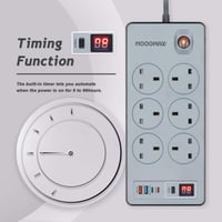 توصيل كهربائية 6 منافذ مع مؤقت جزئي من موج ماكس