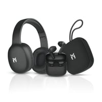 بكج السماعات لون اسود ايربوز مع سماعه رأس ومكبر صو...