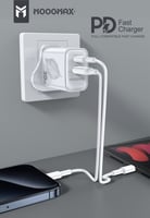 شاحن ذكي جداري بتقنية GAN اسود من موج ماكس