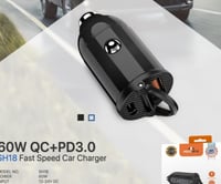 راس شاحن سيارة صغير بقوة 60 واط من موج ماكس