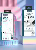 2 في 1 محول مخرج سماعة وشاحن بمنفذ ايفون Lightning...