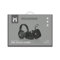 بكج السماعات لون اسود ايربوز مع سماعه رأس ومكبر صو...