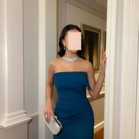 فستان سواريه انيق بلون بترولي