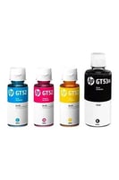 HP GT53XL (أسود) + GT52 (سماوي، أصفر، أرجواني) عبو...