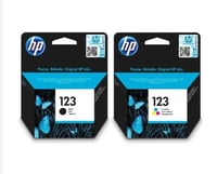 حبر طابعة Hp ink 123 اسود وملون أصلي