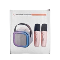 سماعة كاريوكي لاسلكية بإضاءة RGB مع مايكين