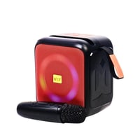 سماعة كاريوكي محمولة WUF-106K بإضاءة ملونة وميكروف...