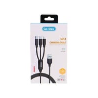 كيبل شحن 3 في 1 لايتنينج تايب سي ومايكرو – Go-Des...