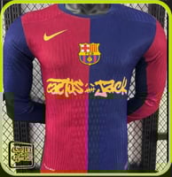 تيشيرت رجالي برشلونة الاساسي كم طويل فئة اللاعبين