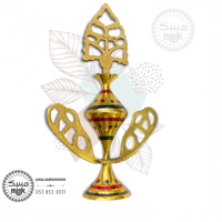 مكحلة تراثية مجنحة نحاسي بطول 18 سم ملونة