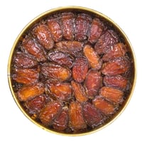 تنكة دائرية تمر صفري بيشة 1.5 كيلو حبة وسط