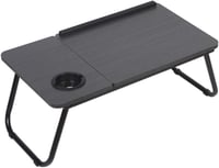 طاولة سرير قابلة للطي مع حامل للأكواب