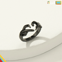 خاتم قلب الأصدقاء | اسود لماع