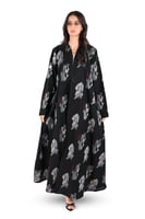 عباية كريب مطرز ملون