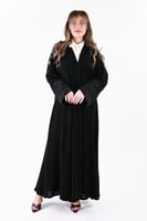 عباية كريب بتطريز اسود