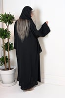 عباية انترنت بكلفة ناعمة سوداء