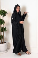 عباية انترنت بكلفة ناعمة سوداء