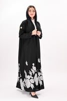 عباية كريب بتطريز ابيض